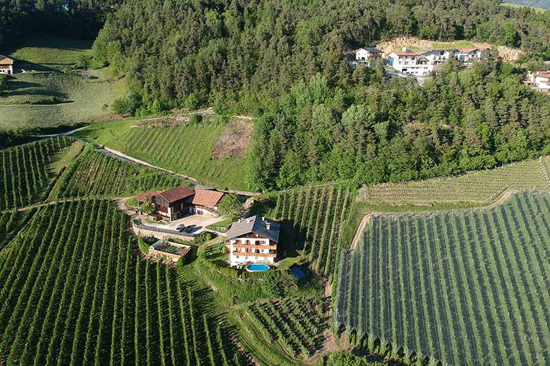 The Masunerhof immersed in a sea of orchards