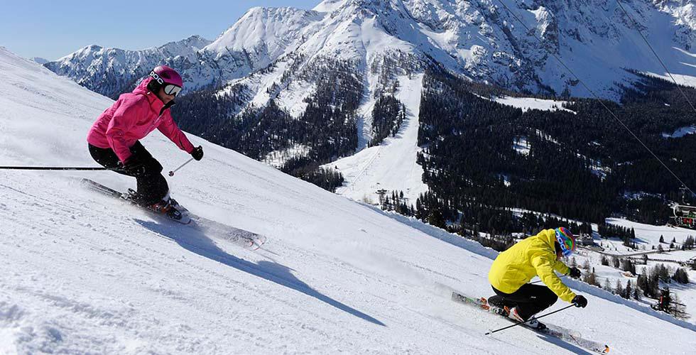 Carezza ski resort in the Dolomites